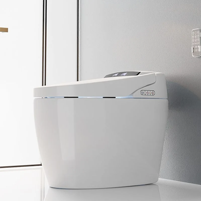 Bidé con asiento calefactable blanco, bidé de pie, inodoro inteligente con cierre silencioso Clearhalo