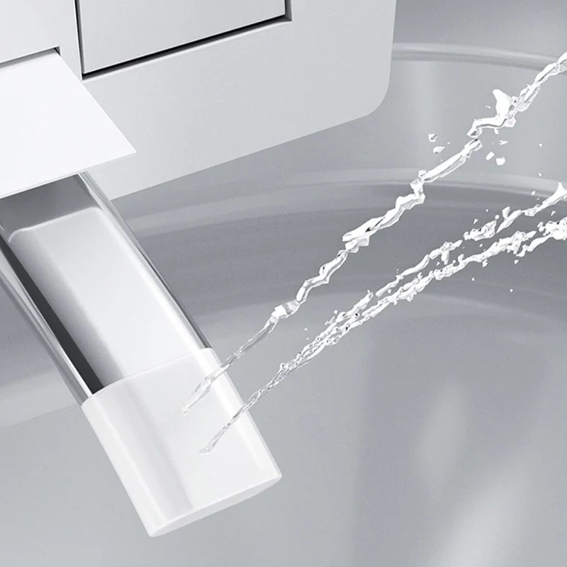 Bidé con asiento de inodoro alargado horizontal en blanco de 18,1" H con secador Clearhalo