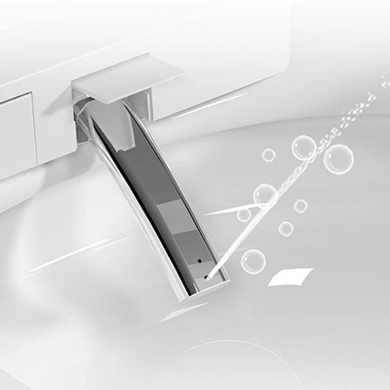 Bidé derecho del piso alargado del retrete electrónico moderno de 17,52" H Clearhalo