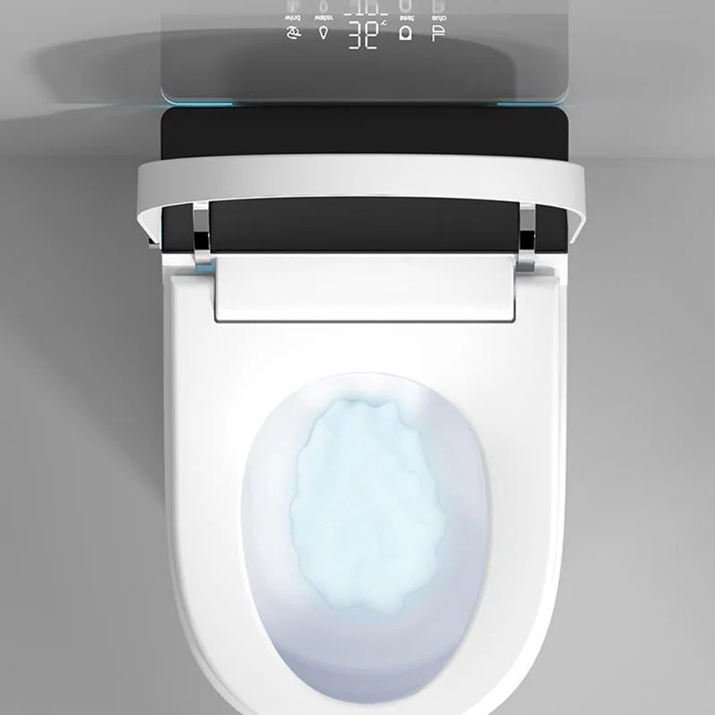 Bidé derecho del piso alargado del retrete electrónico moderno de 17,52" H Clearhalo