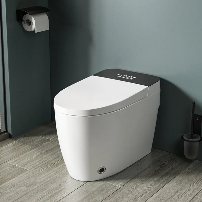 Bidé derecho al suelo alargado blanco con asiento calefactado resistente las manchas Clearhalo