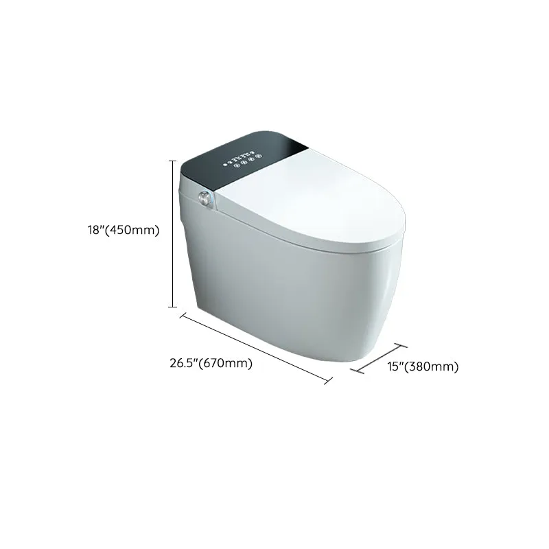 Bidé derecho al suelo alargado blanco con asiento calefactado resistente las manchas Clearhalo