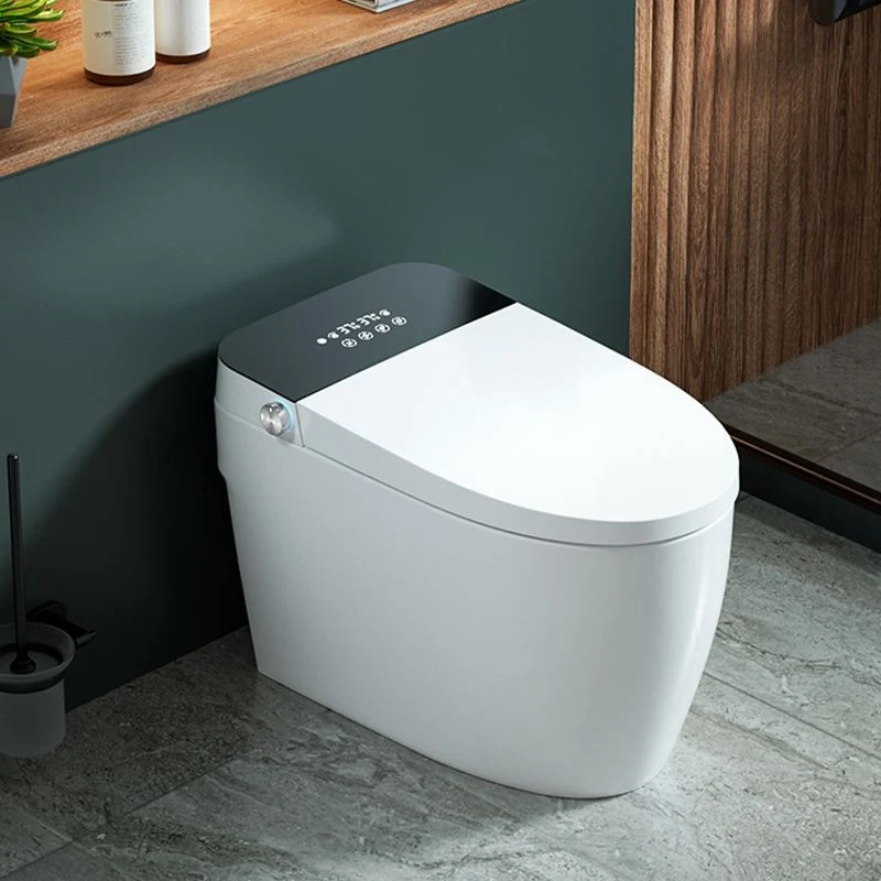 Bidé derecho al suelo alargado blanco con asiento calefactado resistente las manchas Clearhalo