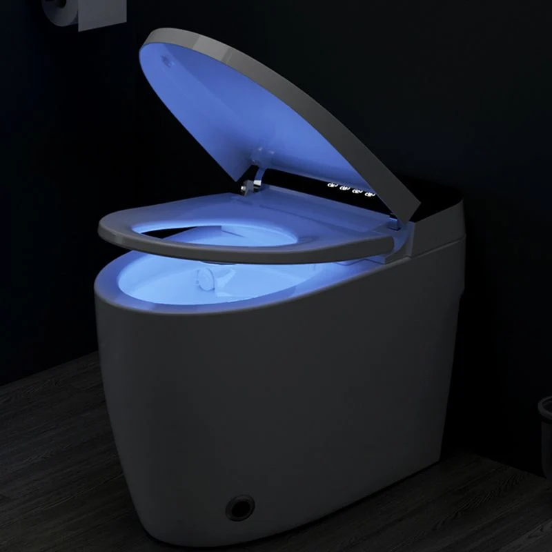 Bidé derecho al suelo alargado blanco con asiento calefactado resistente las manchas Clearhalo