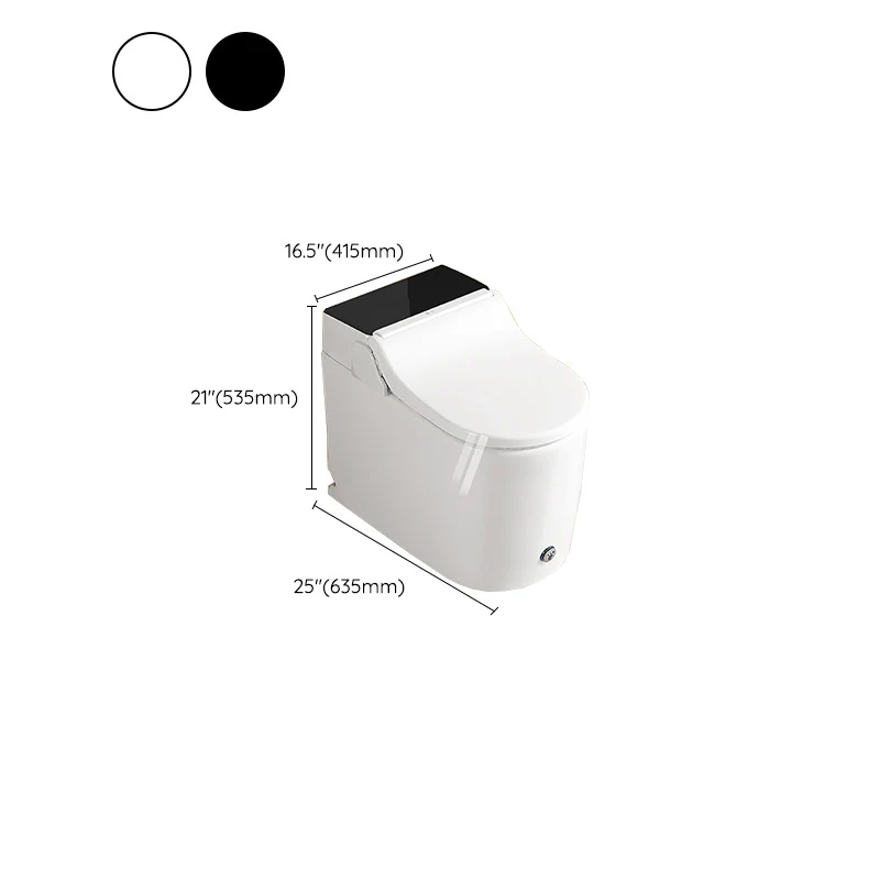 Bidé inteligente alargado blanco con asiento calefactable y montaje en suelo con tanque Clearhalo