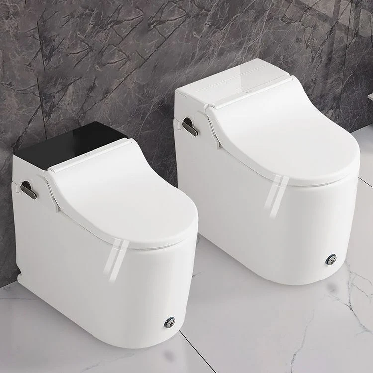 Bidé inteligente alargado blanco con asiento calefactable y montaje en suelo con tanque Clearhalo