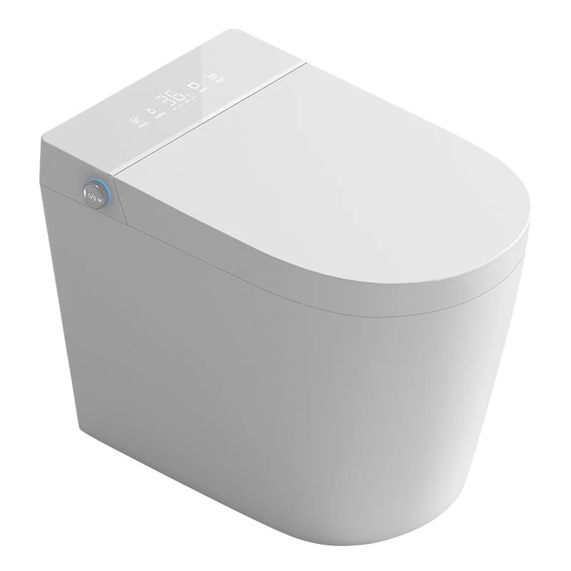 Bidé inteligente alargado con asiento calefactable blanco para inodoro 17,52" H Clearhalo