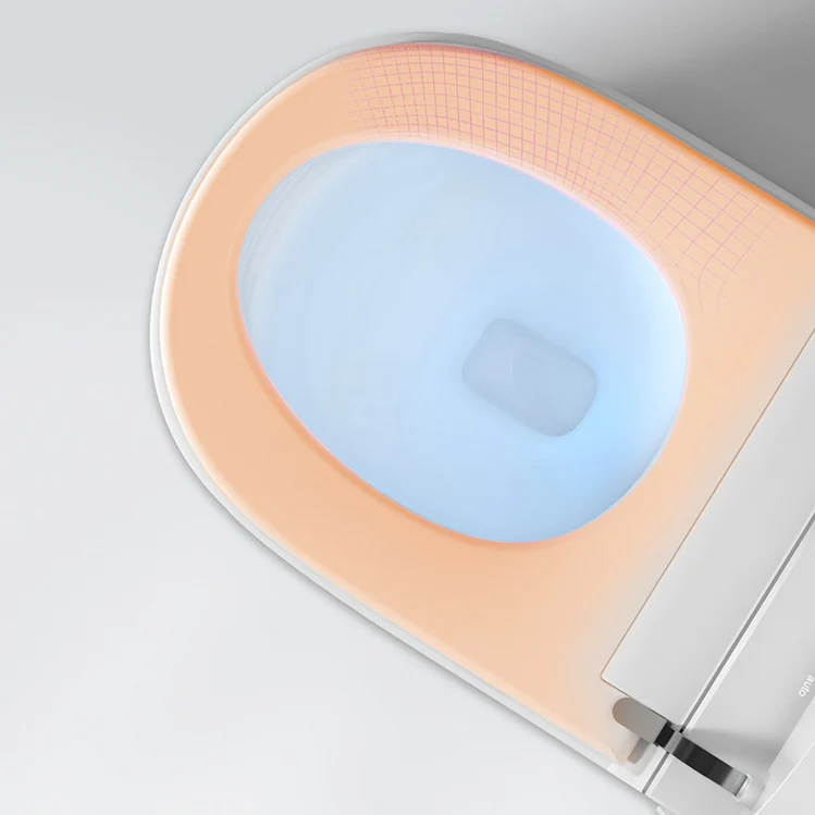 Bidé inteligente alargado con asiento calefactable blanco para inodoro 17,52" H Clearhalo