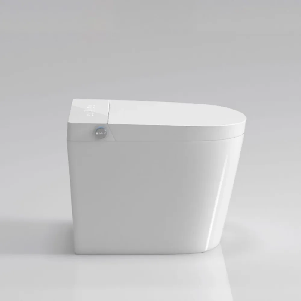 Bidé inteligente alargado con asiento calefactable blanco para inodoro 17,52" H Clearhalo