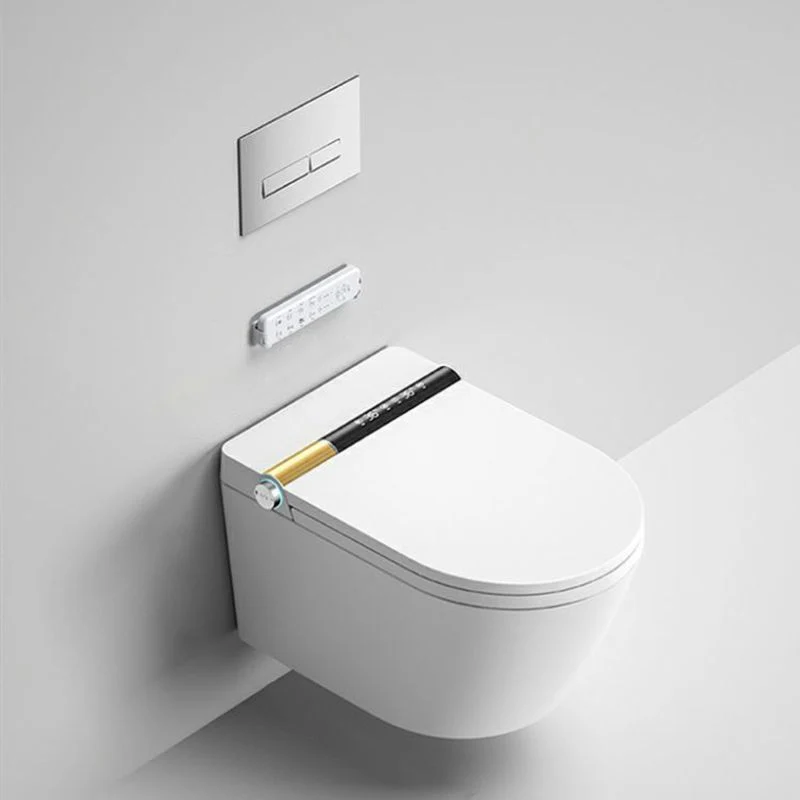 Bidé inteligente alargado de pared con asiento calefactable y secador de aire caliente Clearhalo