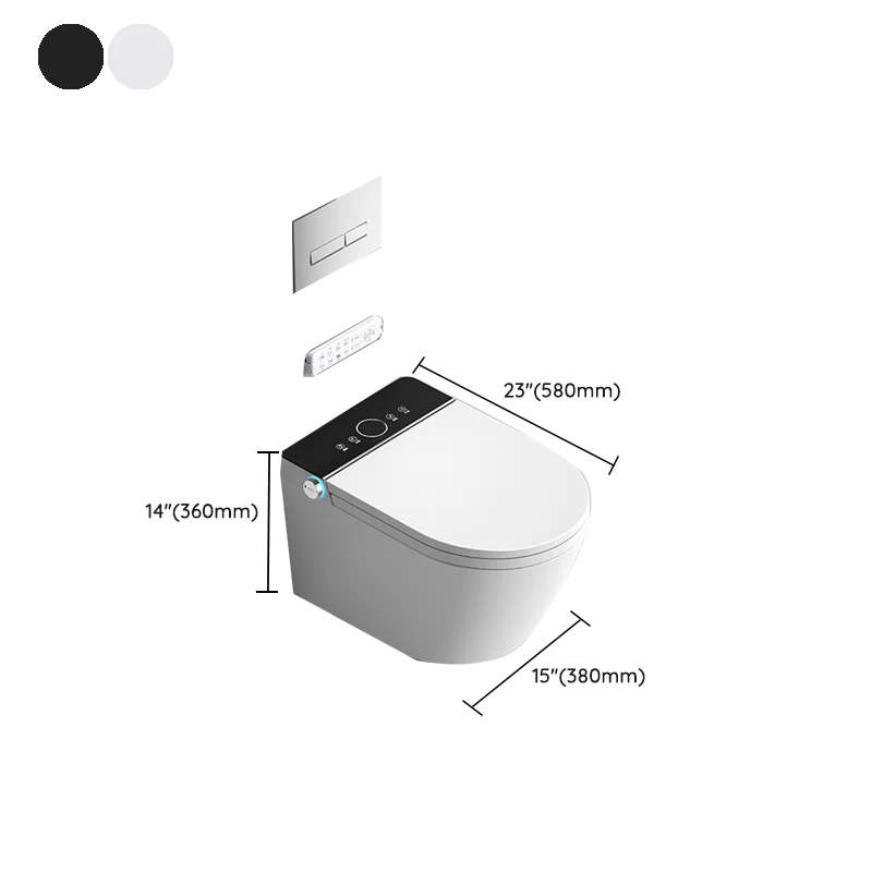 Bidé inteligente alargado de pared con secador y asiento calefactable Clearhalo