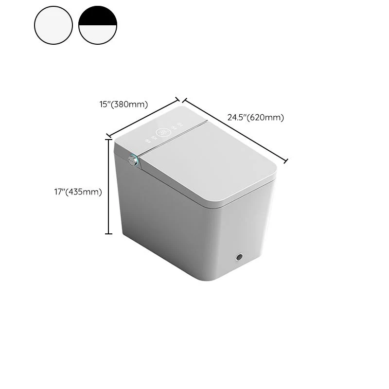 Bidé de montaje en piso blanco con tanque y asiento calefactado Bidé alargado Negro Clearhalo