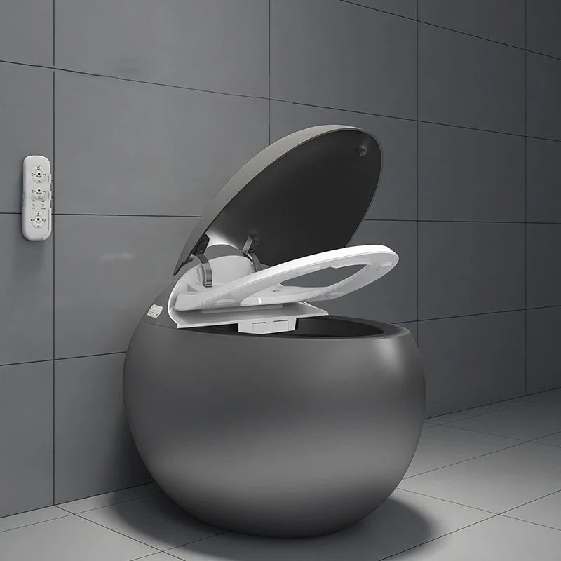 Bidé de montaje en piso con control de presión de agua en bidé con asiento calefactable negro Clearhalo