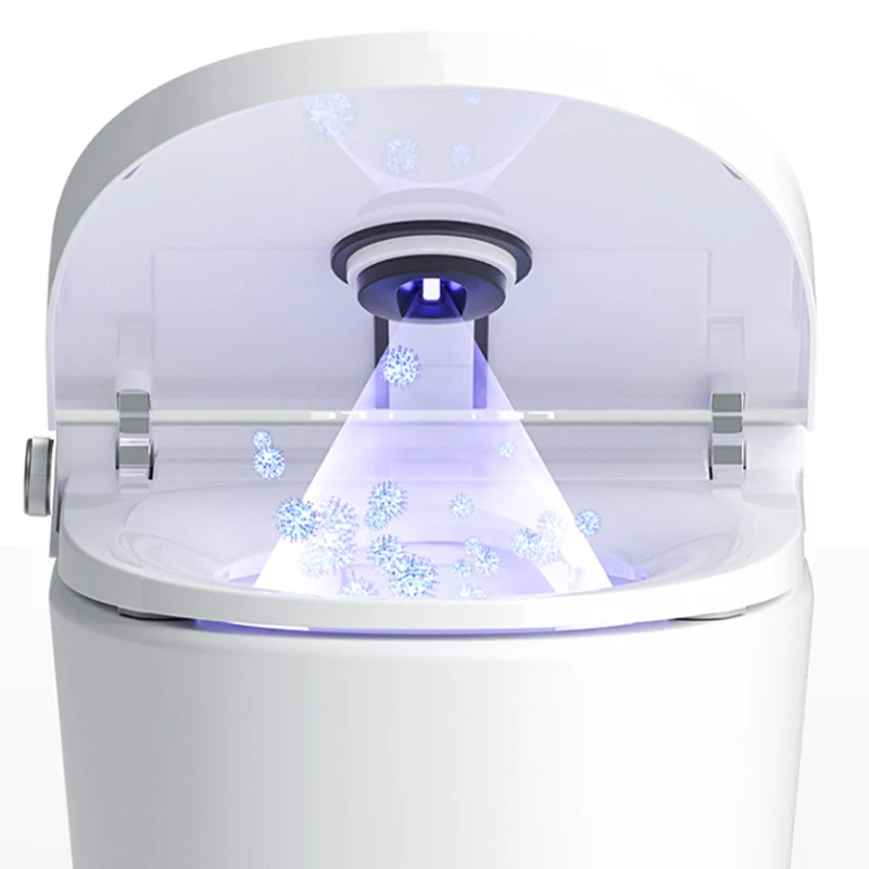 Bidé de montaje en piso con control de temperatura de cerámica alargado blanco con secador Clearhalo