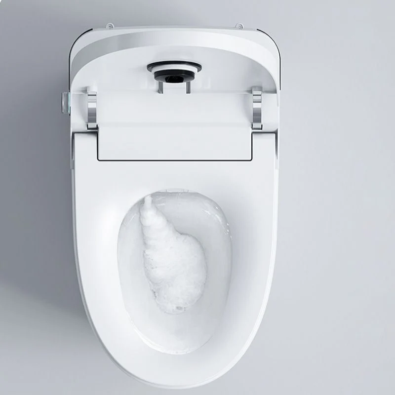 Bidé de montaje en piso con control de temperatura de cerámica alargado blanco con secador Clearhalo