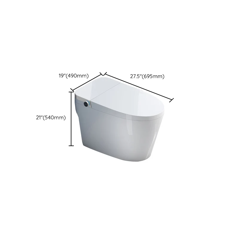 Bidé de montaje en suelo resistente las manchas para inodoro inteligente redondo con asiento calefactable Blanco Clearhalo