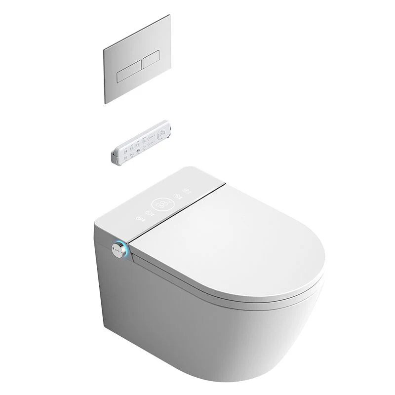 Bidé de pared alargado en color blanco Smart Bidet con asiento calefactable Clearhalo