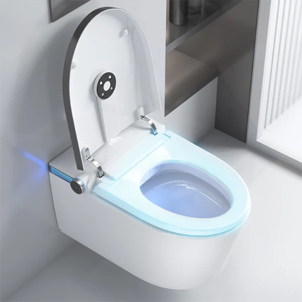 Bidé de pared alargado horizontal con mando distancia inalámbrico Blanco Clearhalo