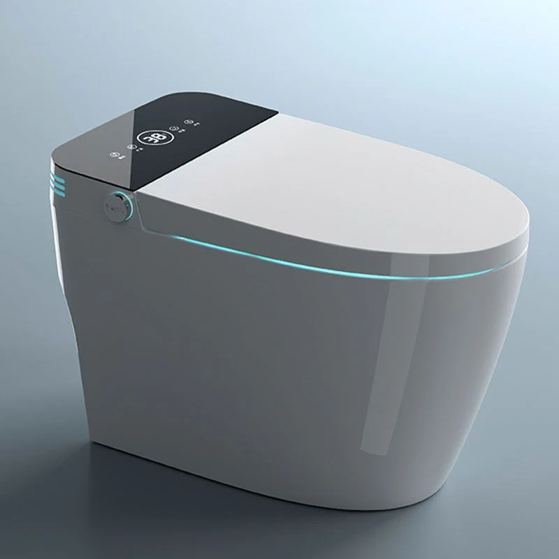 Bidé de pie alargado blanco con asiento calefactable Bidé contemporáneo Clearhalo