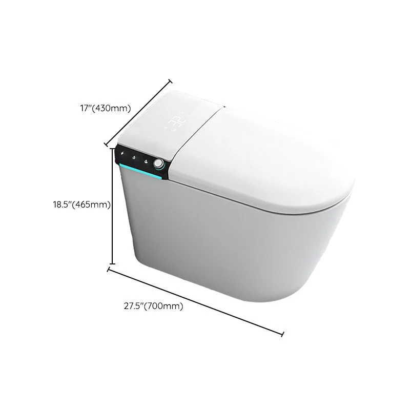 Bidé de pie blanco moderno con secador de aire caliente y control remoto Clearhalo