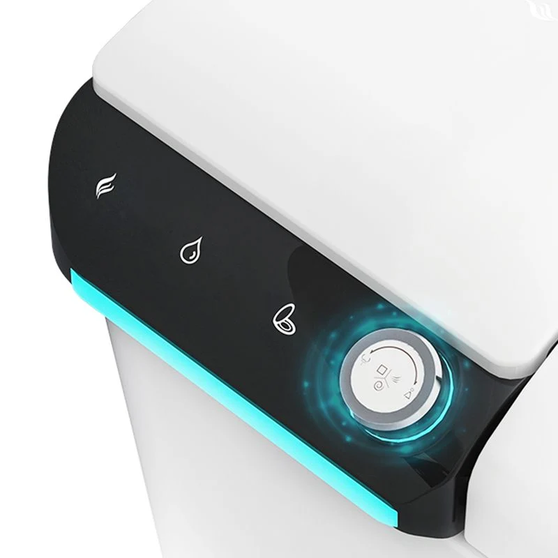 Bidé de pie blanco moderno con secador de aire caliente y control remoto Clearhalo