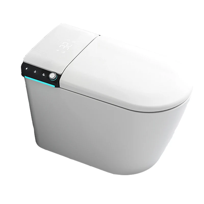 Bidé de pie blanco moderno con secador de aire caliente y control remoto Clearhalo