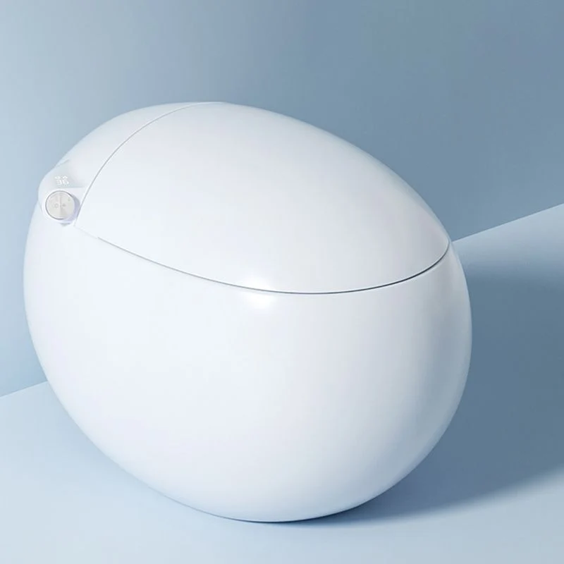 Bidé redondo con asiento calefactable Bidé blanco de montaje en piso de cerámica de 21,25" de alto Clearhalo