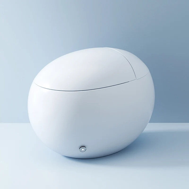 Bidé redondo con asiento calefactable Bidé blanco de montaje en piso de cerámica de 21,25" de alto Clearhalo