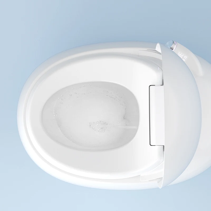 Bidé redondo con asiento calefactable Bidé blanco de montaje en piso de cerámica de 21,25" de alto Clearhalo