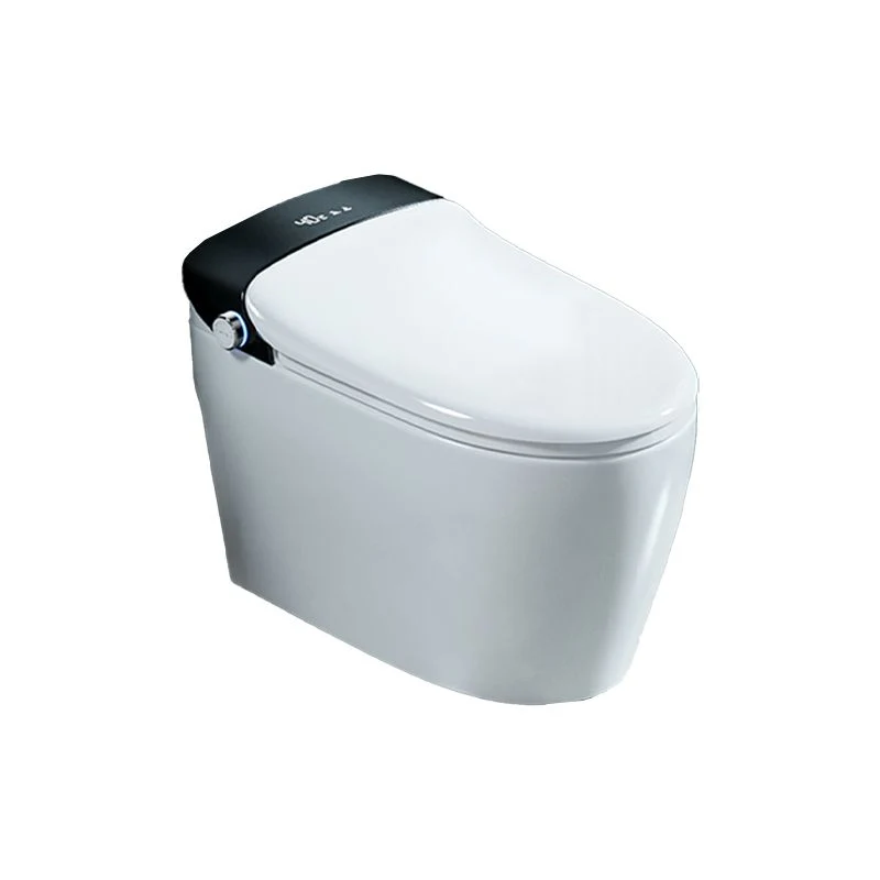 Bidé de suelo alargado blanco con asiento calefactable y secador resistente las manchas Clearhalo