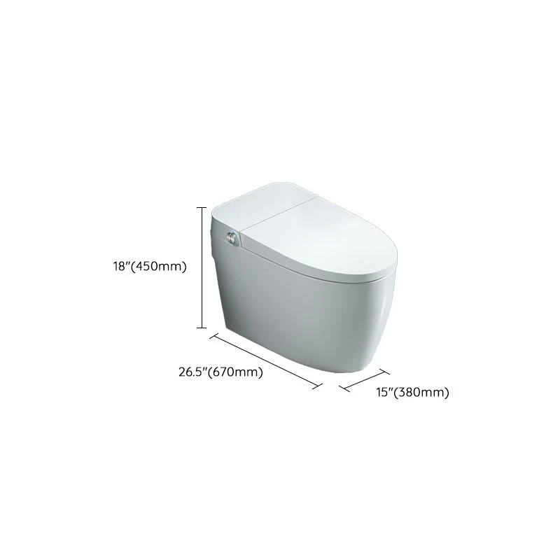 Bidé de suelo alargado blanco con bidé de plástico con asiento calefactable Clearhalo