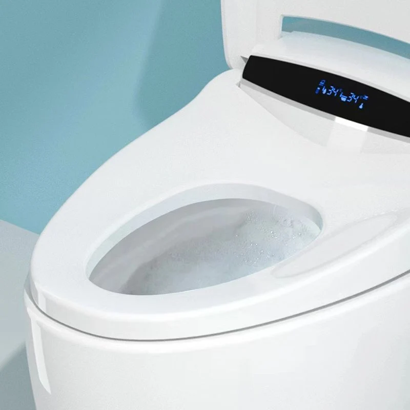 Bidé de suelo alargado en color blanco Smart Bidet con asiento calefactable Clearhalo