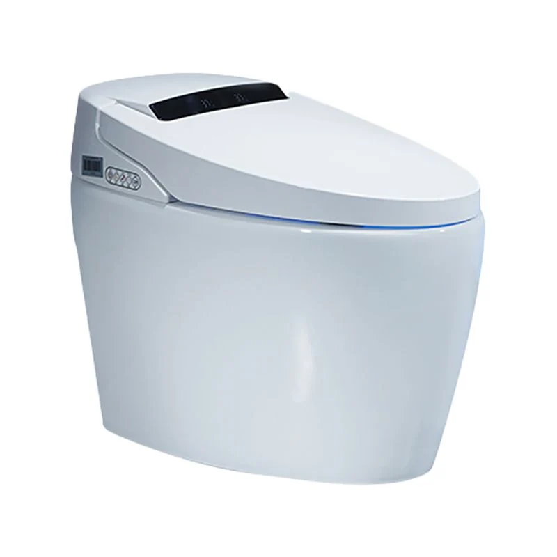Bidé de suelo alargado en color blanco Smart Bidet con asiento calefactable Clearhalo