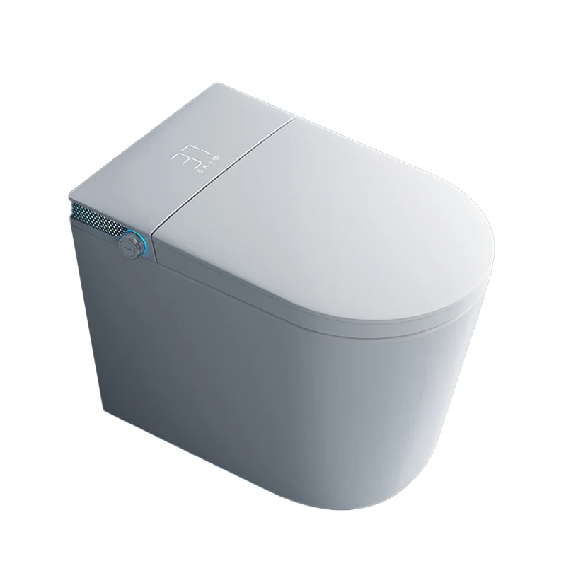 Bidé de suelo alargado con asiento calefactable Cerámica blanca antimicrobiana Clearhalo