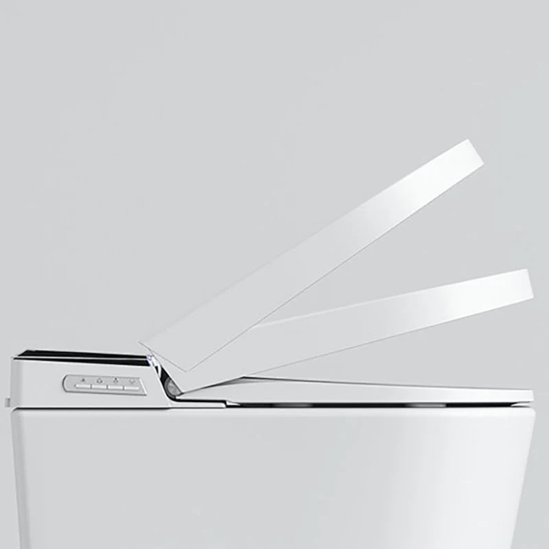 Bidé de suelo alargado con forma de cuenco y asiento calefactable en blanco Blanco Clearhalo