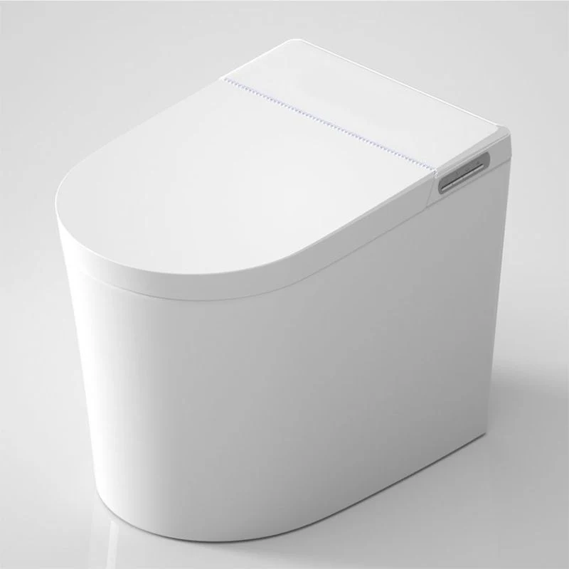 Bidé de suelo alargado con forma de cuenco y asiento calefactable en blanco Blanco Clearhalo