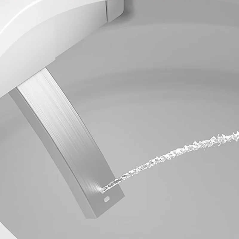 Bidé de suelo alargado con forma de cuenco y asiento calefactable en blanco Blanco Clearhalo