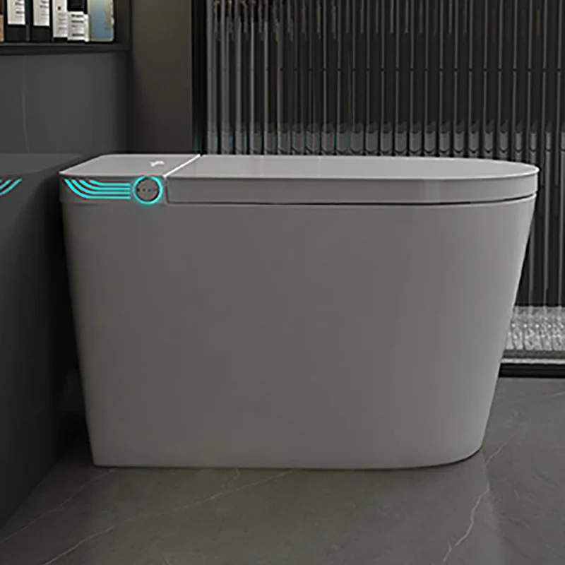 Bidé de suelo alargado inteligente en blanco con asiento calefactable Clearhalo