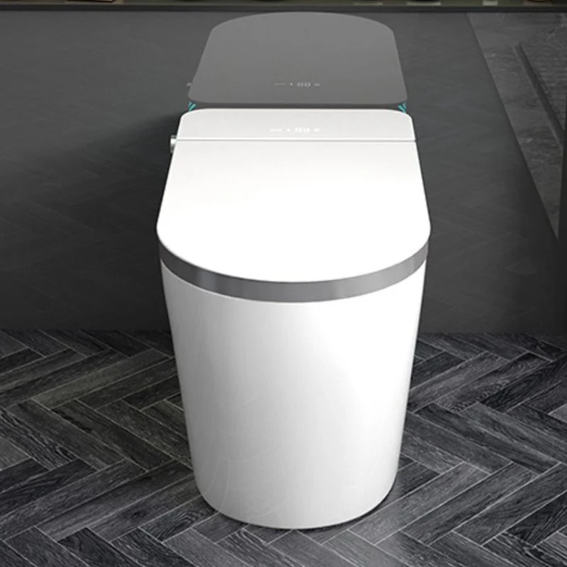 Bidé de suelo alargado inteligente en blanco con asiento calefactable Clearhalo