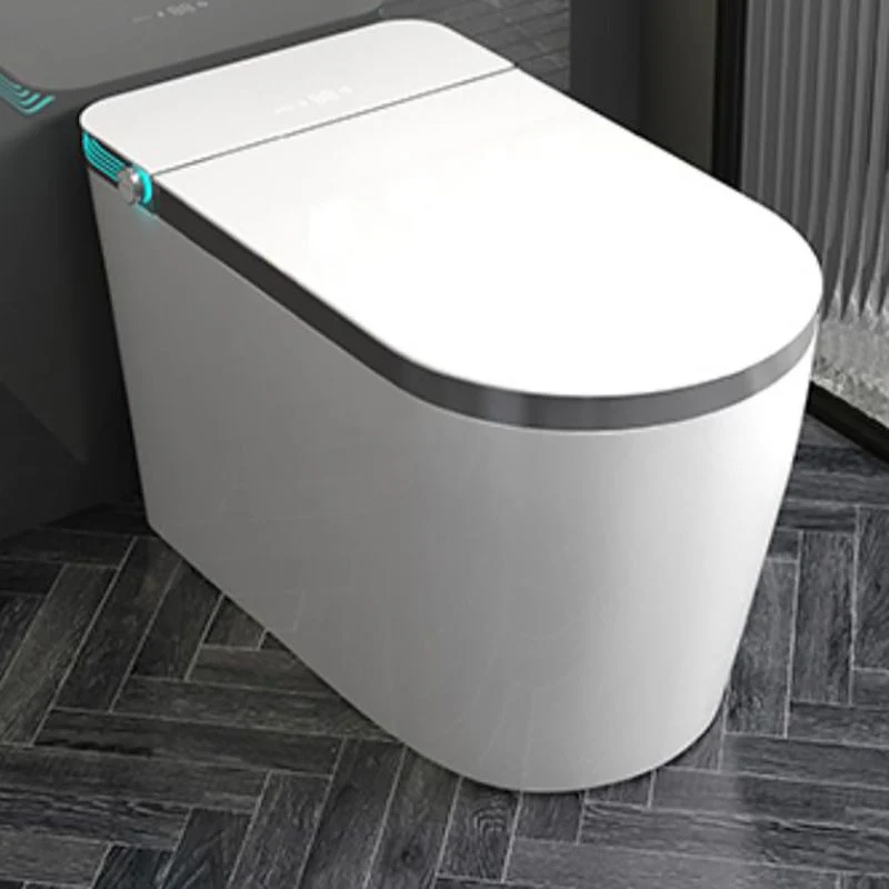 Bidé de suelo alargado inteligente en blanco con asiento calefactable Clearhalo