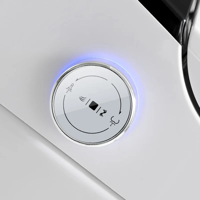 Bidé de suelo antimicrobiano alargado en blanco con asiento calefactable Clearhalo