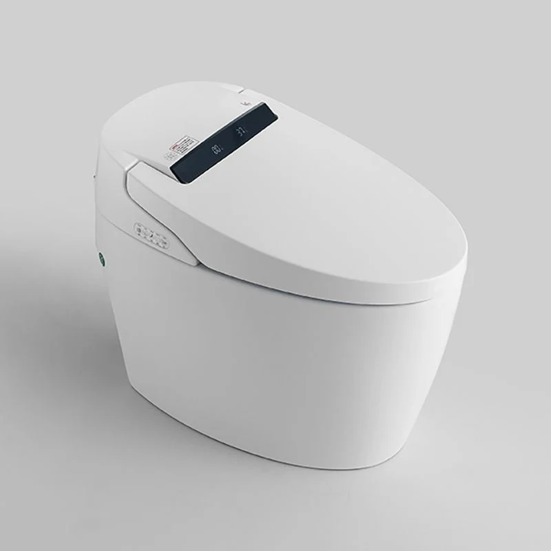 Bidé de suelo blanco alargado con asiento calefactable Bidé contemporáneo Clearhalo