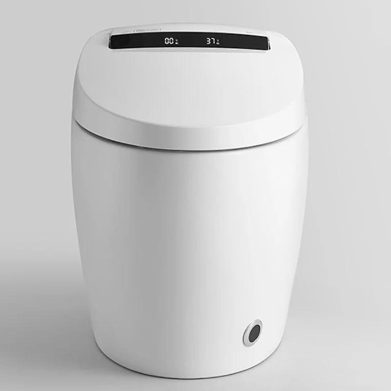 Bidé de suelo blanco alargado con asiento calefactable Bidé contemporáneo Clearhalo