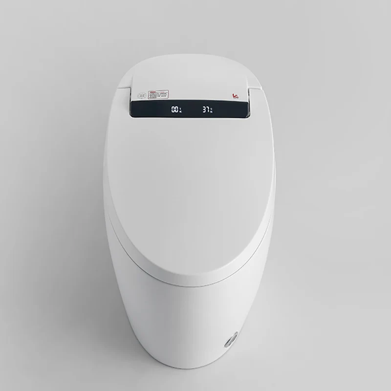 Bidé de suelo blanco alargado con asiento calefactable Bidé contemporáneo Clearhalo