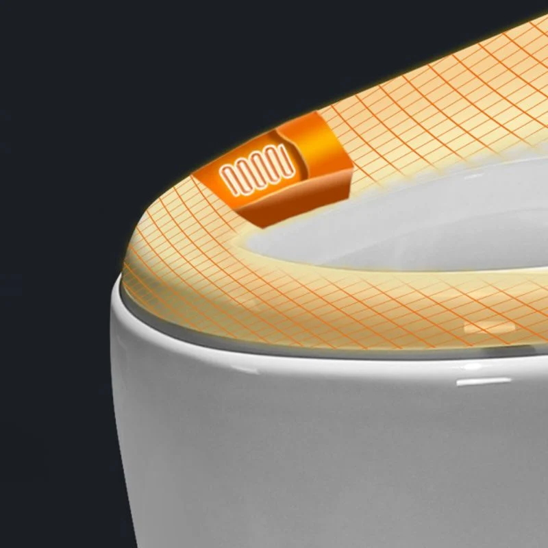 Bidé de suelo blanco alargado con asiento calefactable Bidé contemporáneo Clearhalo