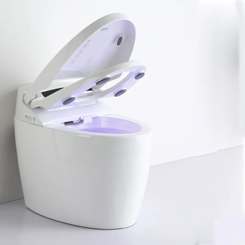 Bidé de suelo blanco en alargado con bidé de porcelana vítrea con secador de aire caliente Clearhalo