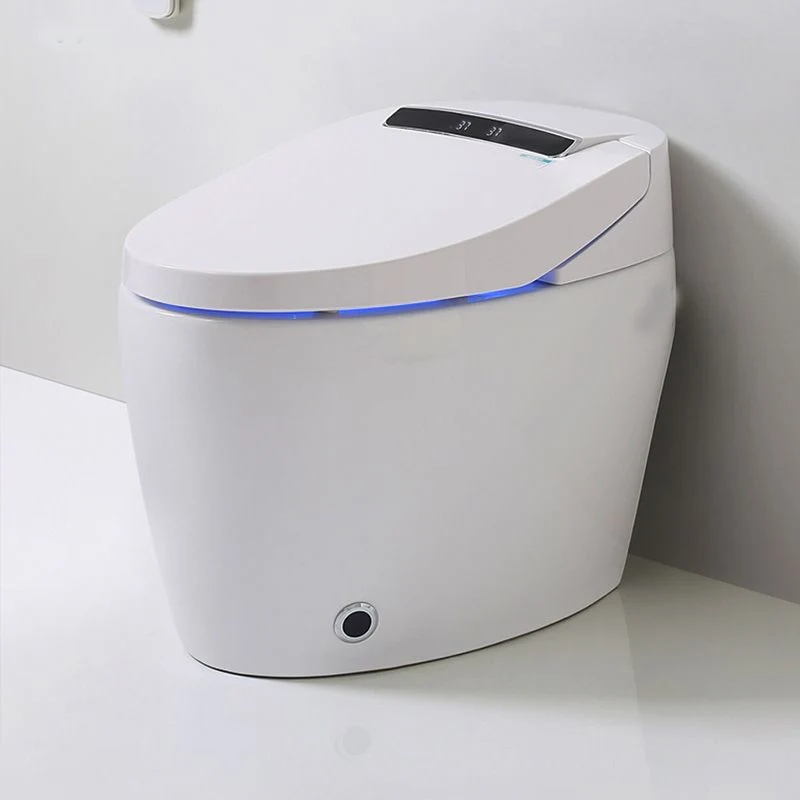 Bidé de suelo blanco en alargado con bidé de porcelana vítrea con secador de aire caliente Clearhalo