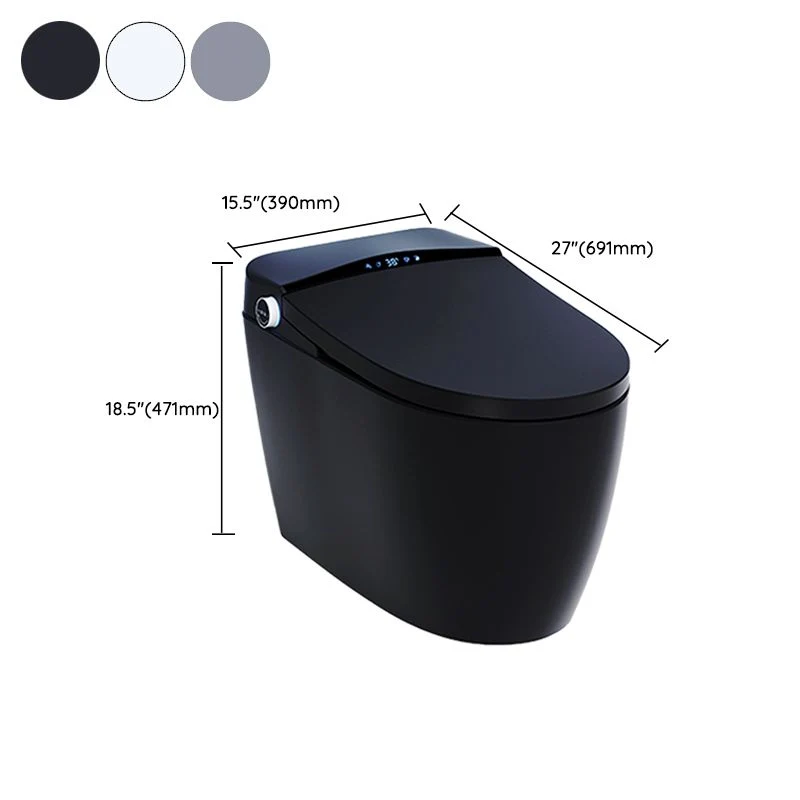 Bidé de suelo desodorizante con asiento calefactable de cerámica alargada blanca Clearhalo