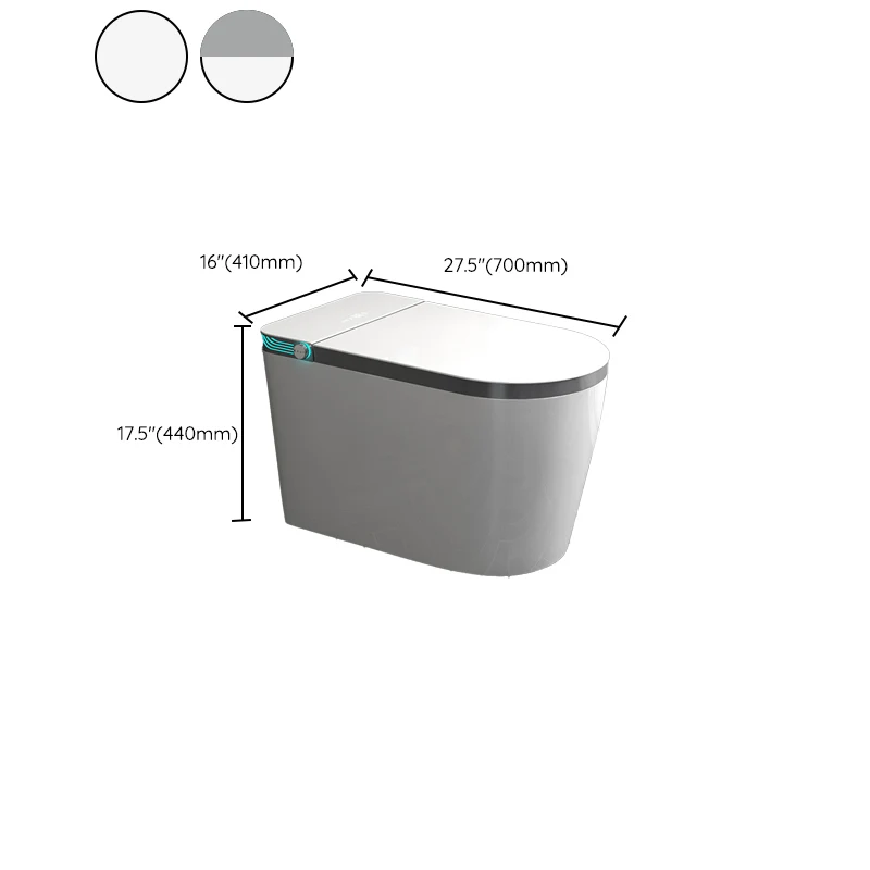 Bidé de suelo moderno con control de presión de agua en blanco Gris Clearhalo