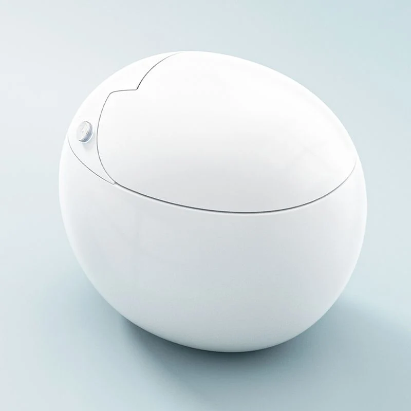 Bidé de suelo todo en uno antimicrobiano blanco con asiento calefactable y control de temperatura Clearhalo